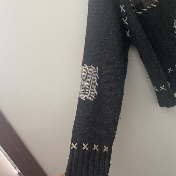 PBJ Sport Vintage Sweater Women's Multi Color Patchwork Chunky Knit Size M - Picture 2 of 5